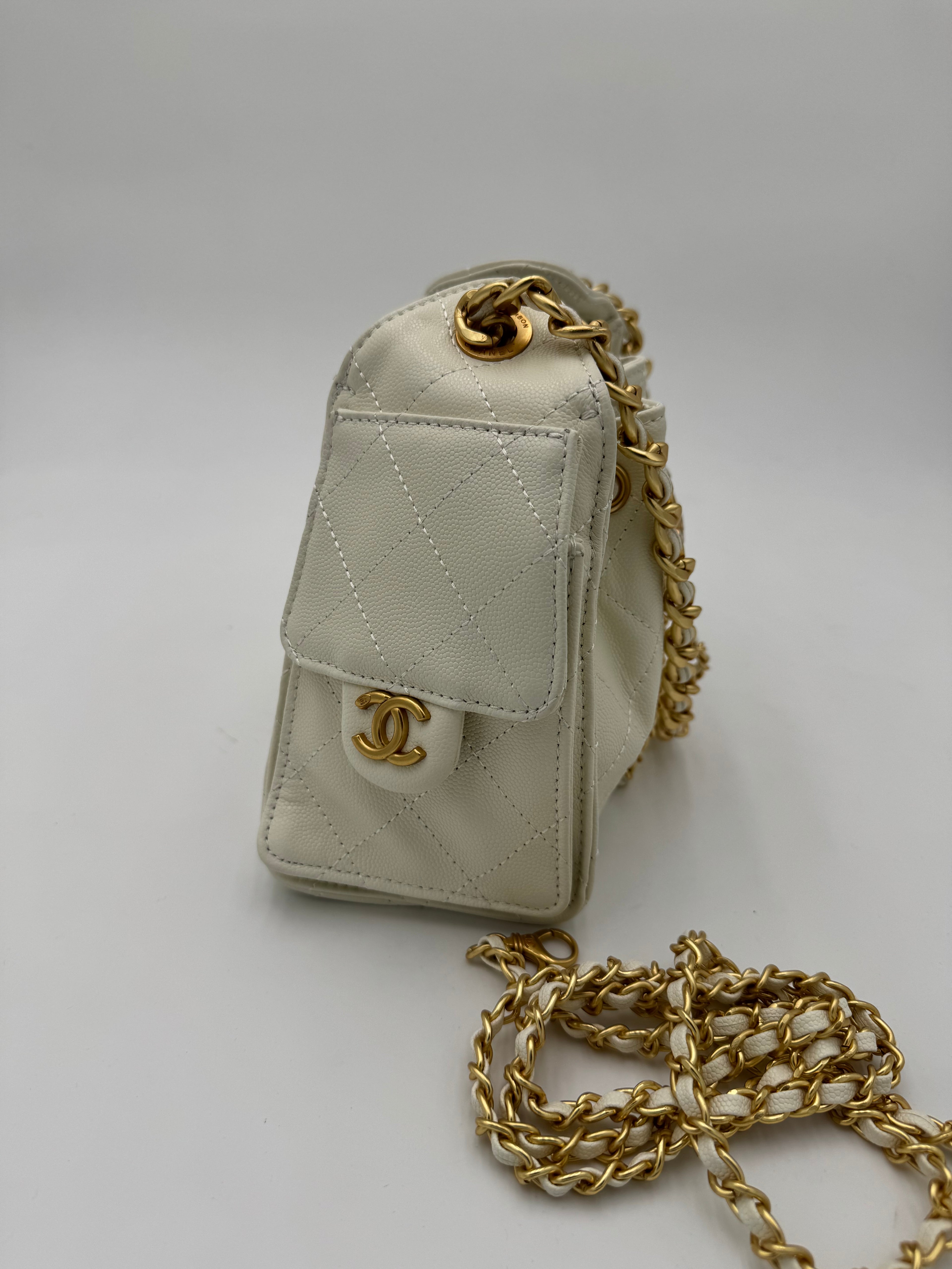 Borsa chany mini white 15cm
