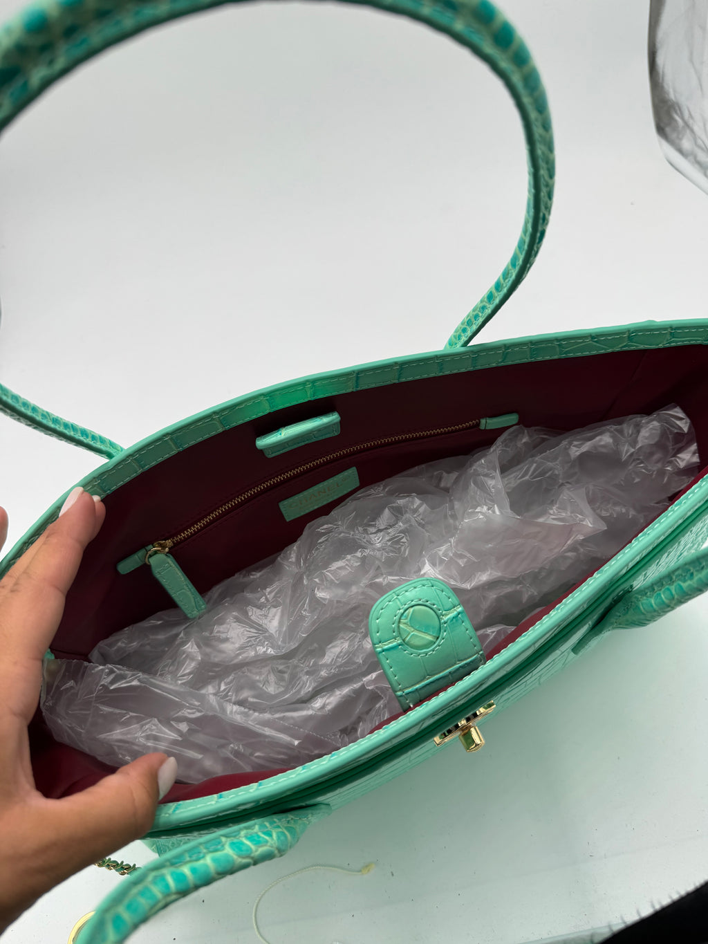 Borsa verde acqua 35cm
