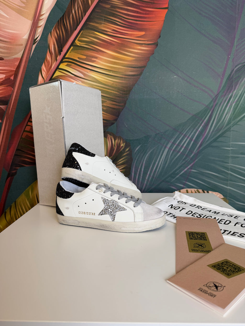 Sneakers stella glitter black/silver