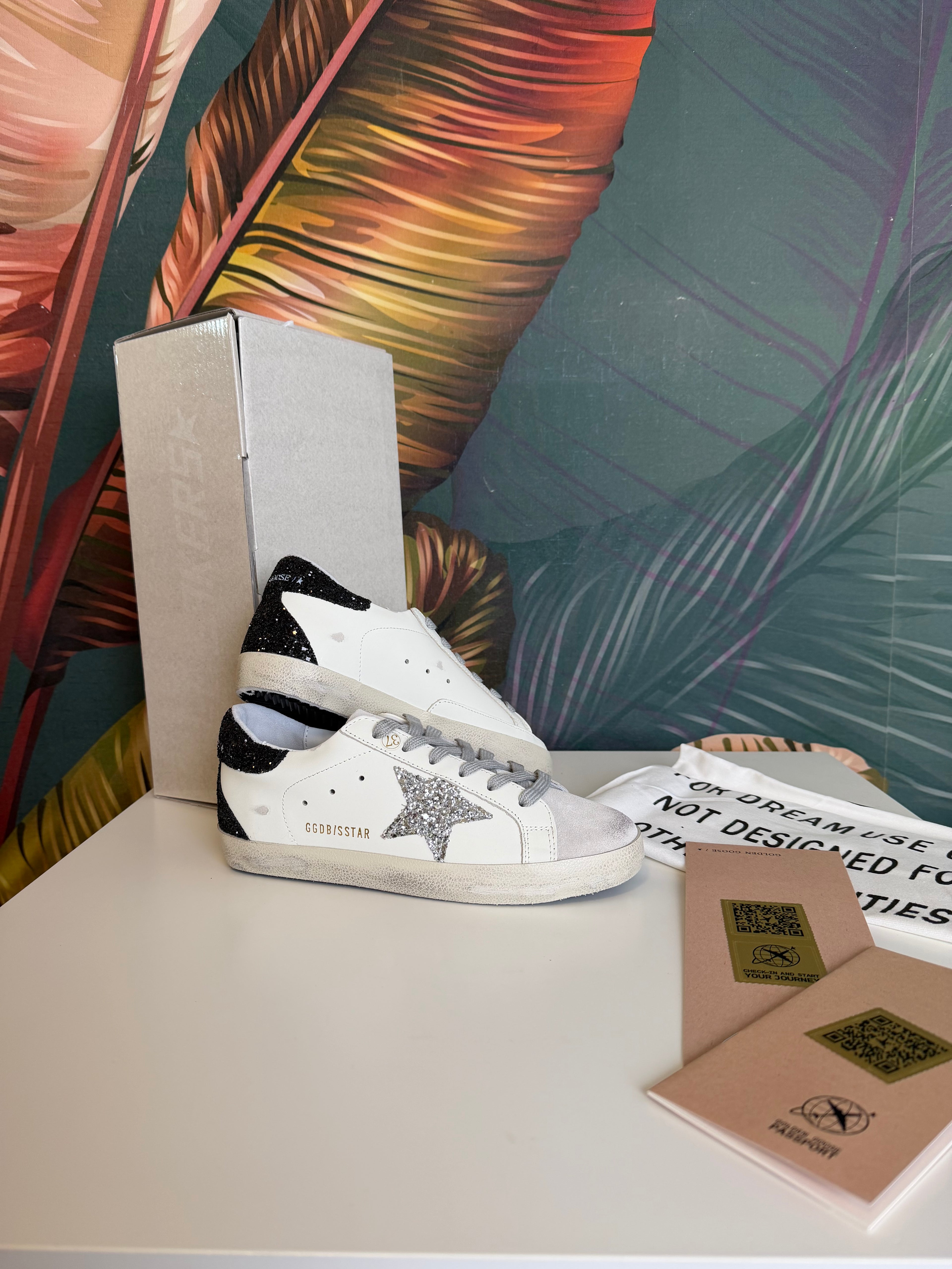 Sneakers stella glitter black/silver
